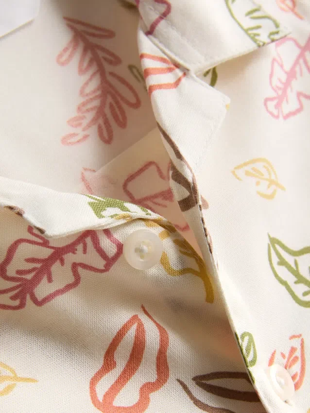0-36 meses | Conjunto de camisa estampada e calções chino