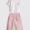 0-36 meses | Conjunto de camisas com bolso em forma de coração e calças