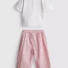 0-36 meses | Conjunto de camisas com bolso em forma de coração e calças