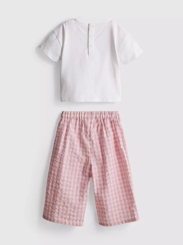 0-36 meses | Conjunto de camisas com bolso em forma de coração e calças