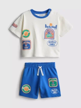 0-36 meses | Conjunto de camisas com motivo de basquetebol e calções