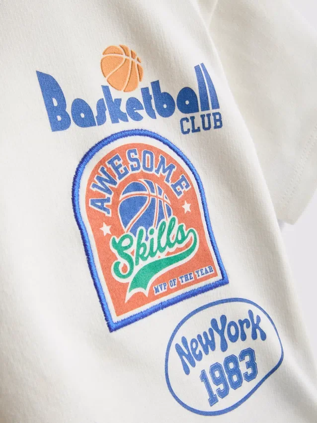 0-36 meses | Conjunto de camisas com motivo de basquetebol e calções