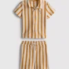 0-36 meses | Conjunto de camisas e calções com padrão às riscas