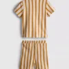 0-36 meses | Conjunto de camisas e calções com padrão às riscas