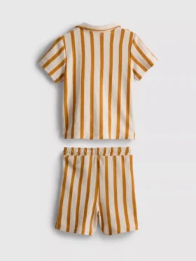 0-36 meses | Conjunto de camisas e calções com padrão às riscas