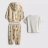 0-36 meses | Conjunto de t-shirt, camisola com capuz e calças de fato de treino «Jurassic World»