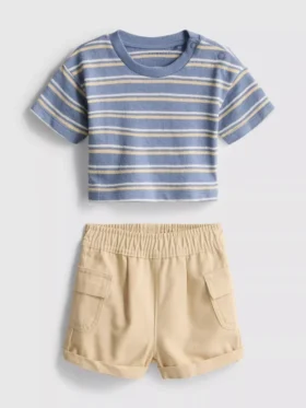 0-36 meses | Conjunto de t-shirt e calções cargo