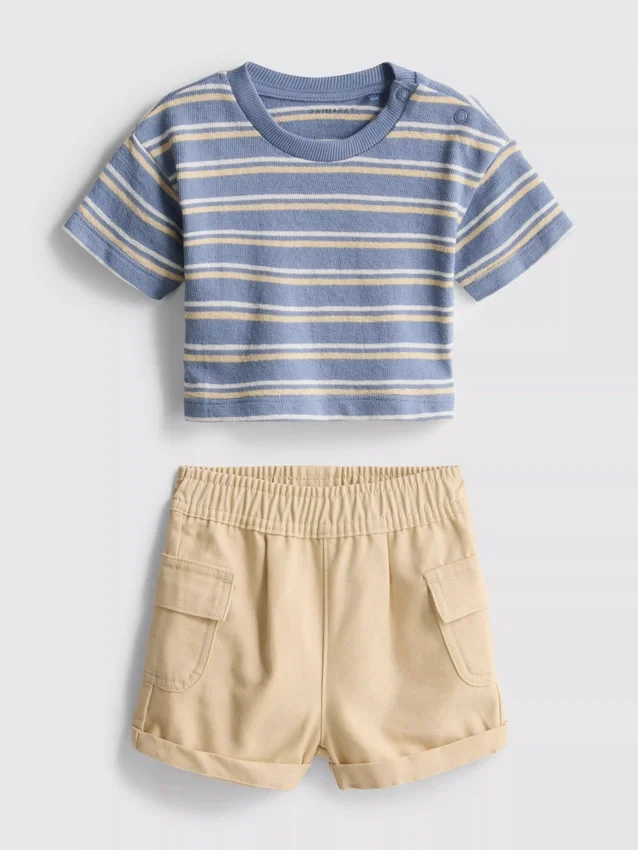 0-36 meses | Conjunto de t-shirt e calções cargo