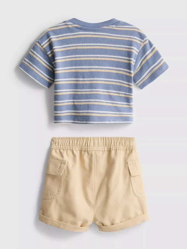 0-36 meses | Conjunto de t-shirt e calções cargo