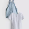0-36 meses | Conjunto de t-shirt e macacão com bordados de frutas