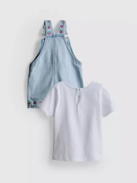 0-36 meses | Conjunto de t-shirt e macacão com bordados de frutas