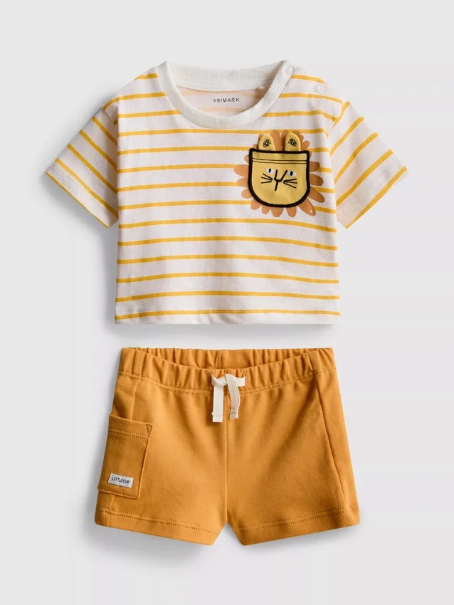 0-36 meses | Conjunto de t-shirt larga e calções