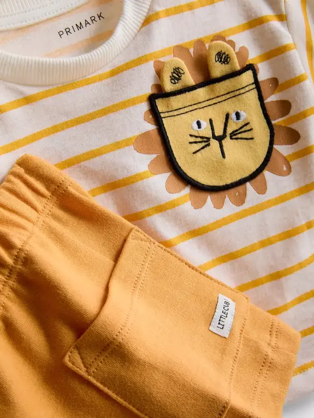 0-36 meses | Conjunto de t-shirt larga e calções