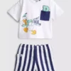 0-36 meses | Conjunto de t-shirt larga e calções do Pato Donald da Disney