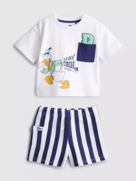 0-36 meses | Conjunto de t-shirt larga e calções do Pato Donald da Disney