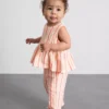 0-36 meses | Conjunto de top com peplum às riscas e calças