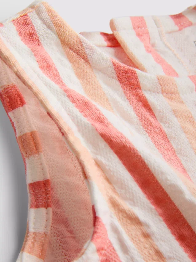 0-36 meses | Conjunto de top com peplum às riscas e calças