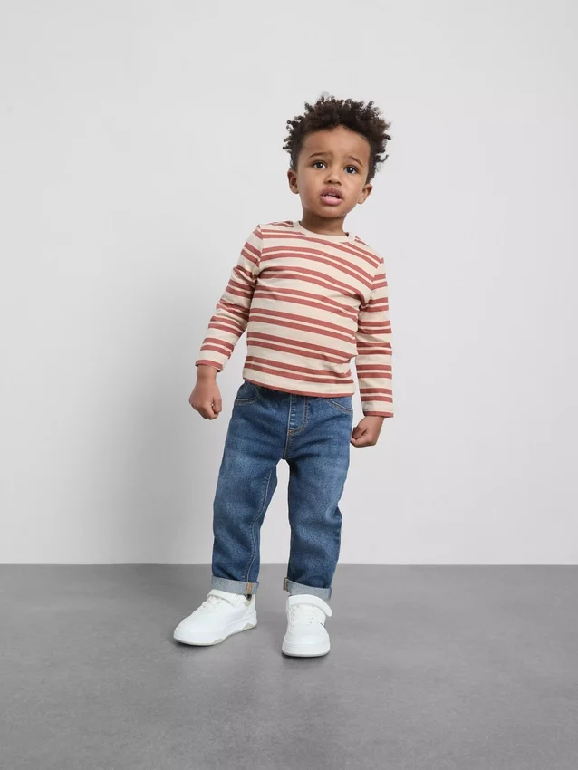 0-36 meses | Jeans com bainha enrolada
