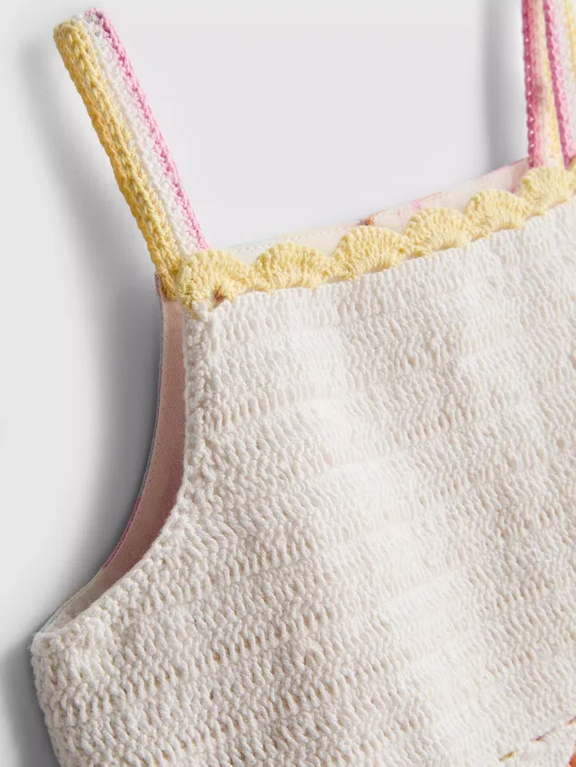 0-36 meses | vestido de alças em croché