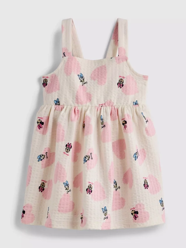 0-36 meses | vestido tipo smock texturado da Minnie Mouse e da Margarida da Disney