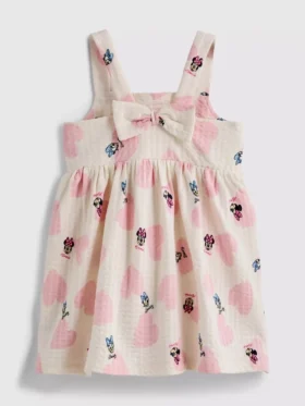 0-36 meses | vestido tipo smock texturado da Minnie Mouse e da Margarida da Disney