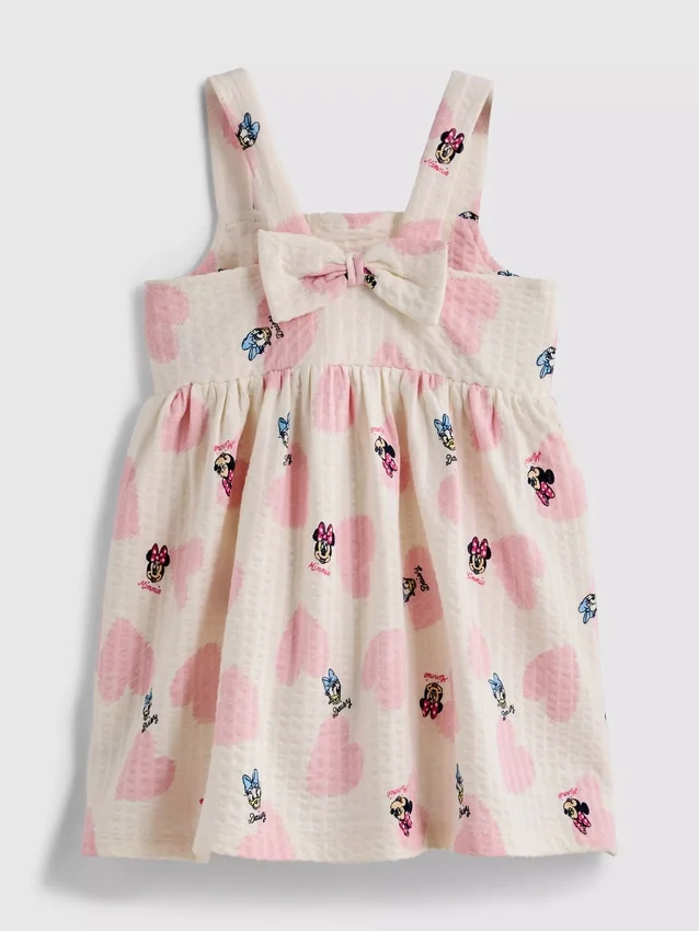 0-36 meses | vestido tipo smock texturado da Minnie Mouse e da Margarida da Disney
