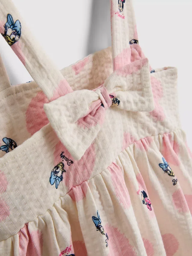 0-36 meses | vestido tipo smock texturado da Minnie Mouse e da Margarida da Disney