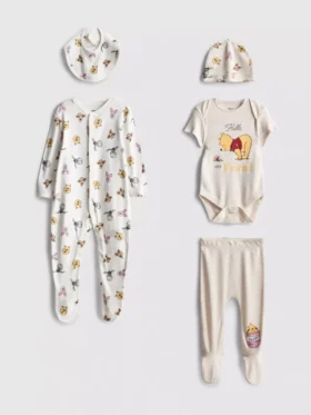 0-9 meses | Conjunto inicial de 5 peças para recém-nascidos do Winnie the Pooh da Disney