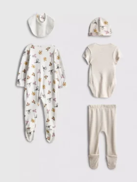 0-9 meses | Conjunto inicial de 5 peças para recém-nascidos do Winnie the Pooh da Disney
