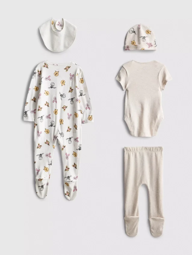 0-9 meses | Conjunto inicial de 5 peças para recém-nascidos do Winnie the Pooh da Disney
