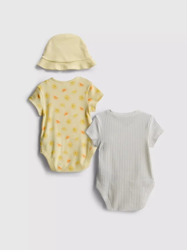 0-9 meses | Conjunto para recém-nascidos com body e chapéu de sol «My First Holiday»