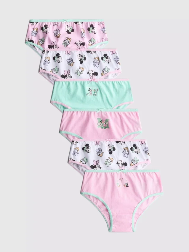 1,5-10 anos | Conjunto de 6 cuecas da Minnie Mouse da Disney