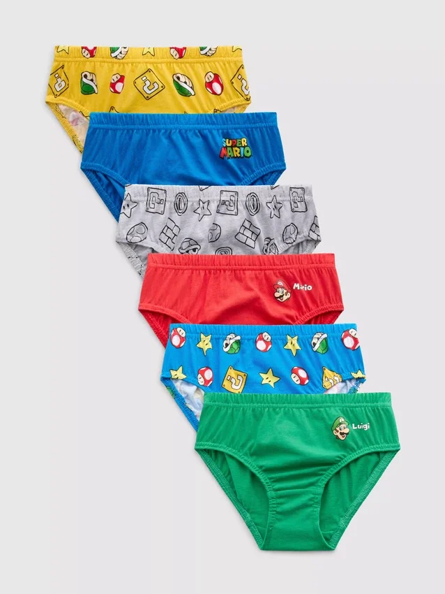 1,5-10 anos | Conjuntos de 6 cuecas Super Mario