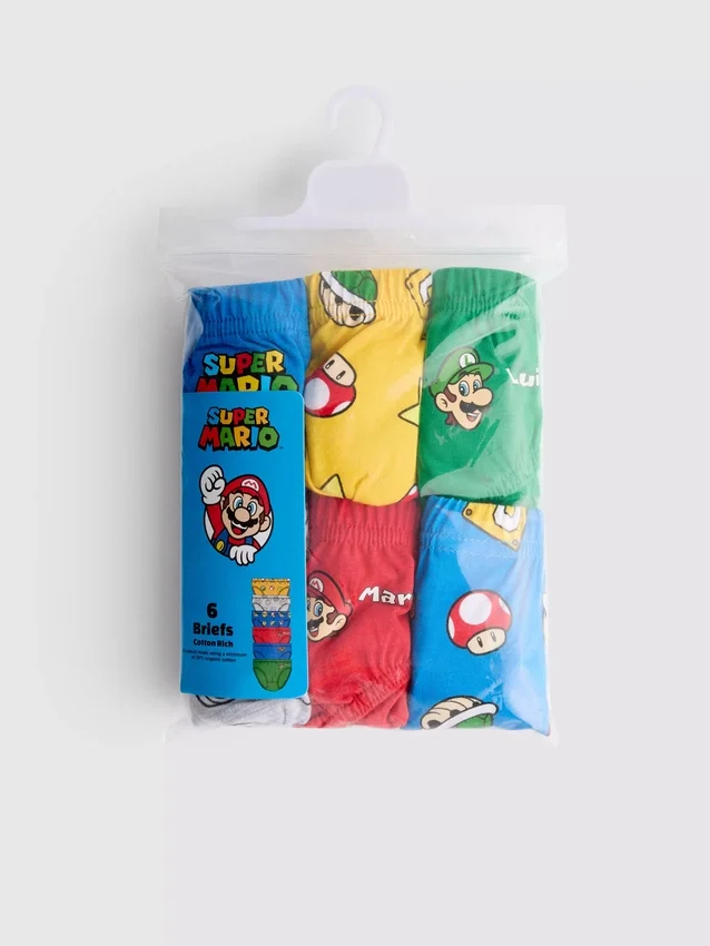 1,5-10 anos | Conjuntos de 6 cuecas Super Mario