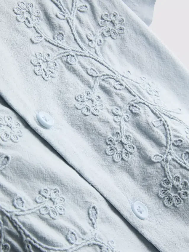 1,5-12 anos | Camisa bordada com motivos florais em algodão da The Edit