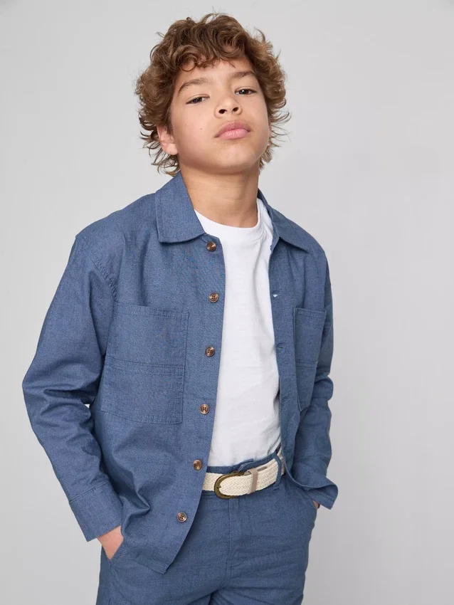 1,5-12 anos | Camisa larga em mistura de linho da The Edit