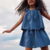 1,5-12 anos | Conjunto da The Edit composto por blusa e saia com apliques florais em mistura de linho
