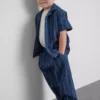 1,5-12 anos | Conjunto de camisas e calças com riscas texturadas em algodão da The Edit