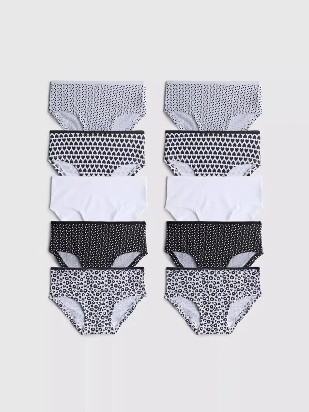 1,5-15 anos | Conjunto de 10 cuecas estilo hipster estampadas