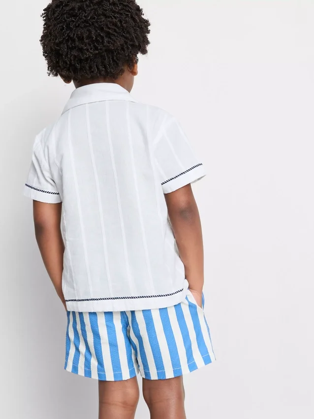 1,5-7 anos | Camisa com bordado de peixe
