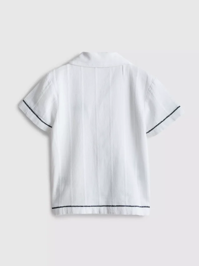 1,5-7 anos | Camisa com bordado de peixe