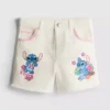 1,5-8 anos | Calções de ganga «Stitch» da Disney com contraste