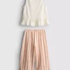 1,5-8 anos | Conjunto de blusa com peplum bordado e calças