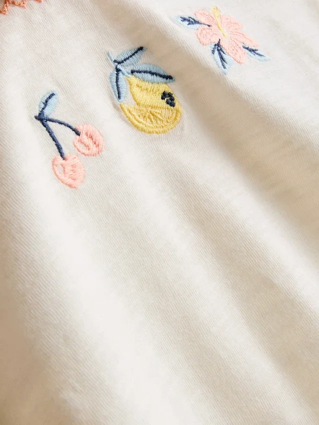1,5-8 anos | Conjunto de blusa com peplum bordado e calças