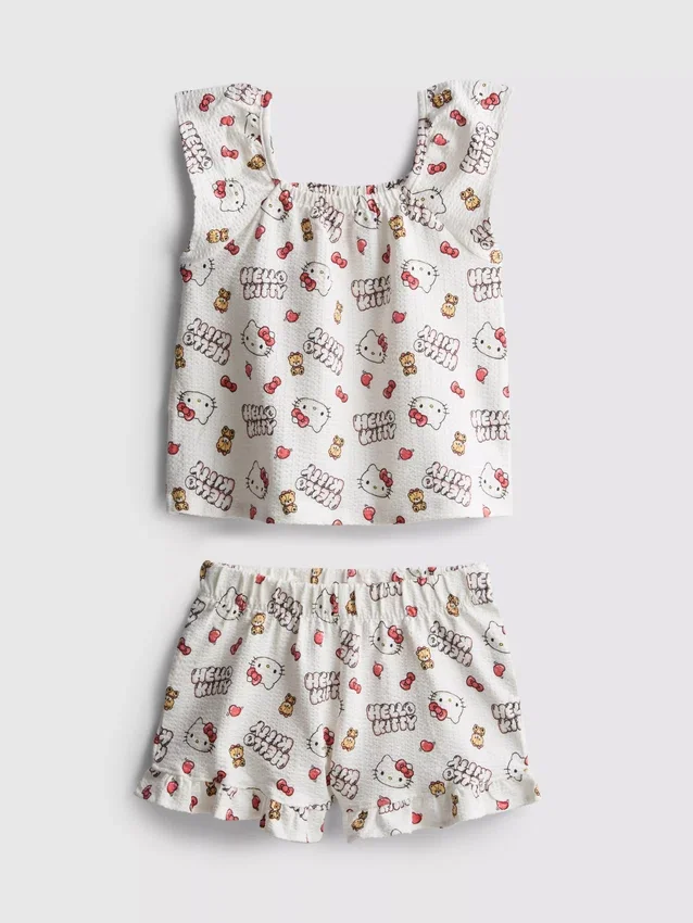 1,5-8 anos | Conjunto de blusa e calções Hello Kitty
