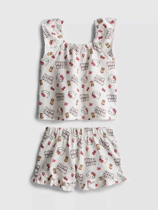 1,5-8 anos | Conjunto de blusa e calções Hello Kitty