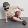 1,5-8 anos | Conjunto de camisa e calções em algodão slub
