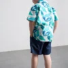 1,5-8 anos | Conjunto de camisa e calções em algodão slub