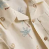 1,5-8 anos | Conjunto de camisa e calções em algodão slub