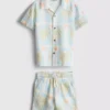 1,5-8 anos | Conjunto de camisas e calções estampados com textura